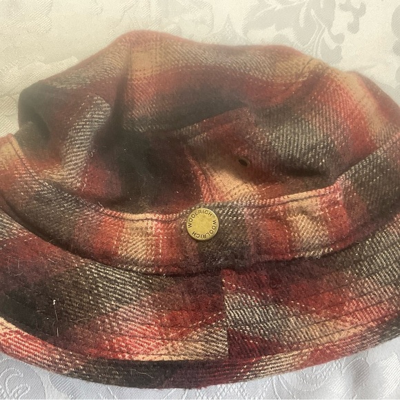 Woolrich Red/burgundy Plaid Wool Blend Bucket Cap Made in USA Size Large - Picture 5 of 5